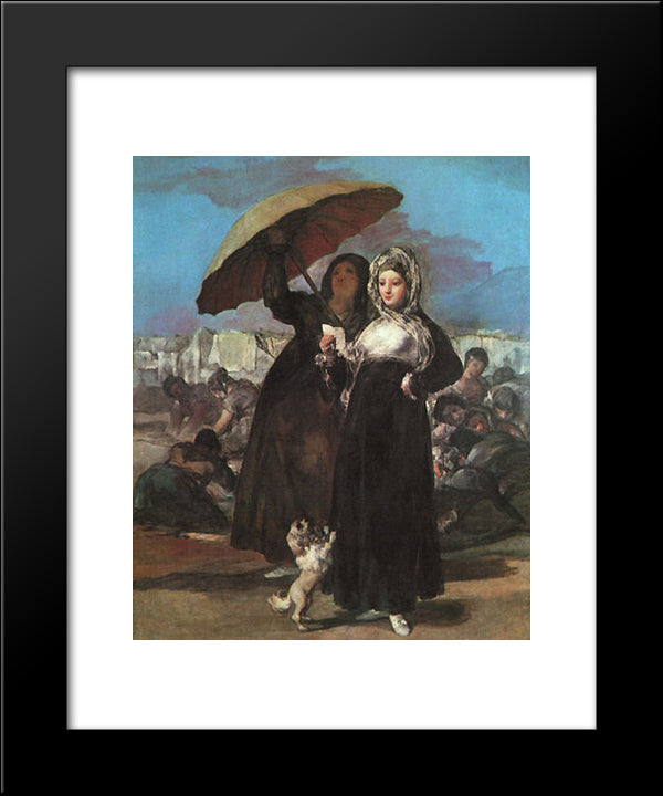 Young Majas 20x24 Black Modern Wood Framed Art Print Poster by Goya, Francisco