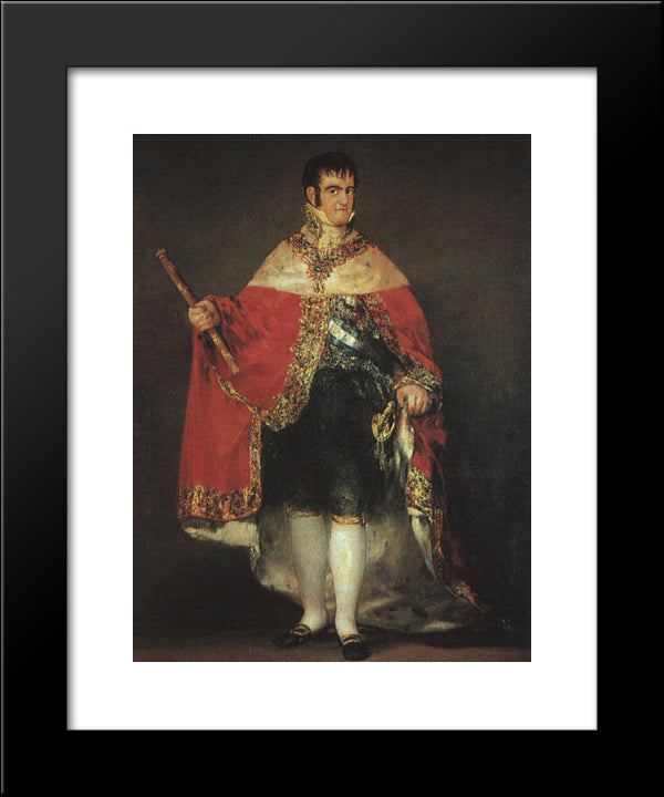 Ferdinand Vii In His Robes Of State 20x24 Black Modern Wood Framed Art Print Poster by Goya, Francisco