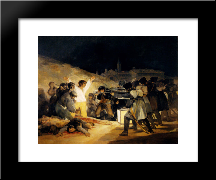 May 3, 1808 20x24 Black Modern Wood Framed Art Print Poster by Goya, Francisco