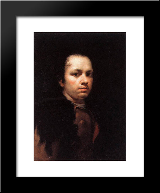 Self-Portrait 20x24 Black Modern Wood Framed Art Print Poster by Goya, Francisco