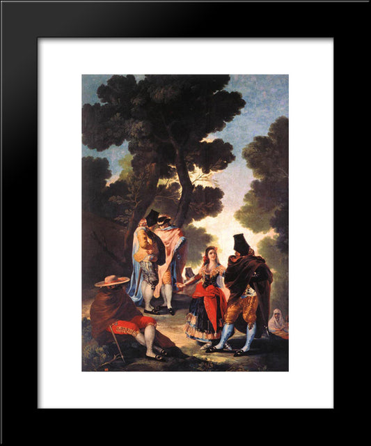 A Walk In Andalusia 20x24 Black Modern Wood Framed Art Print Poster by Goya, Francisco