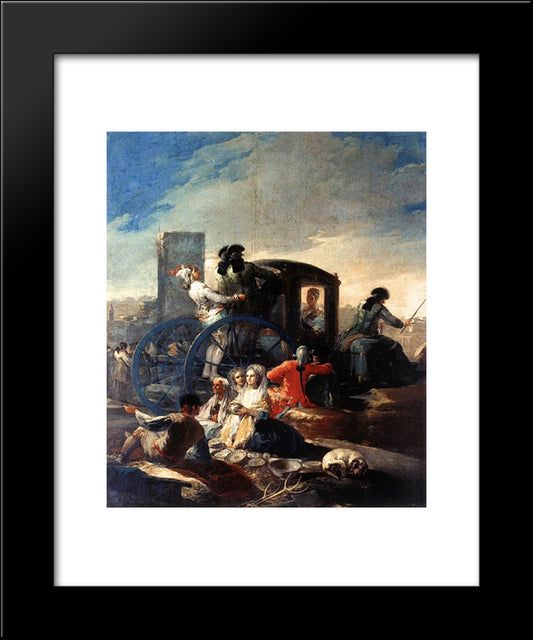 The Crockery Vendor 20x24 Black Modern Wood Framed Art Print Poster by Goya, Francisco