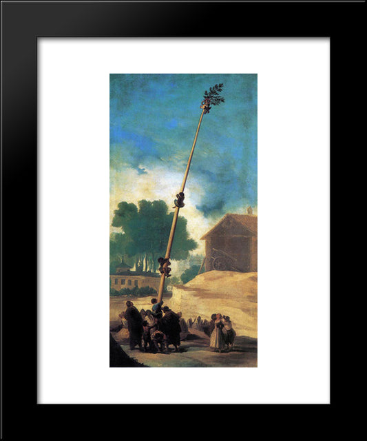 The Greasy Pole (La Cucana) 20x24 Black Modern Wood Framed Art Print Poster by Goya, Francisco
