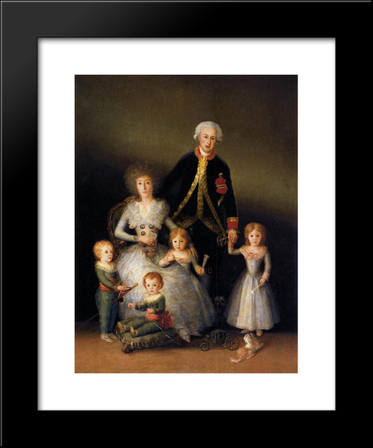 The Family Of The Duke Of Osuna 20x24 Black Modern Wood Framed Art Print Poster by Goya, Francisco