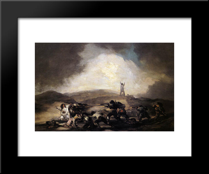 Robbery 20x24 Black Modern Wood Framed Art Print Poster by Goya, Francisco