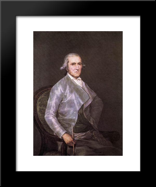 Portrait Of Francisco Bayeu 20x24 Black Modern Wood Framed Art Print Poster by Goya, Francisco