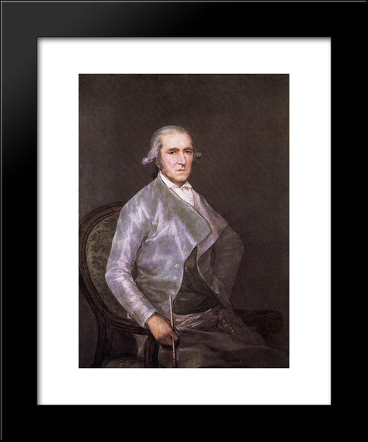 Portrait Of Francisco Bayeu 20x24 Black Modern Wood Framed Art Print Poster by Goya, Francisco