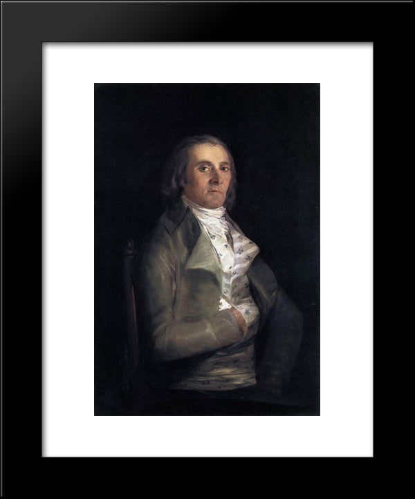 Portrait Of Andres Del Peral 20x24 Black Modern Wood Framed Art Print Poster by Goya, Francisco