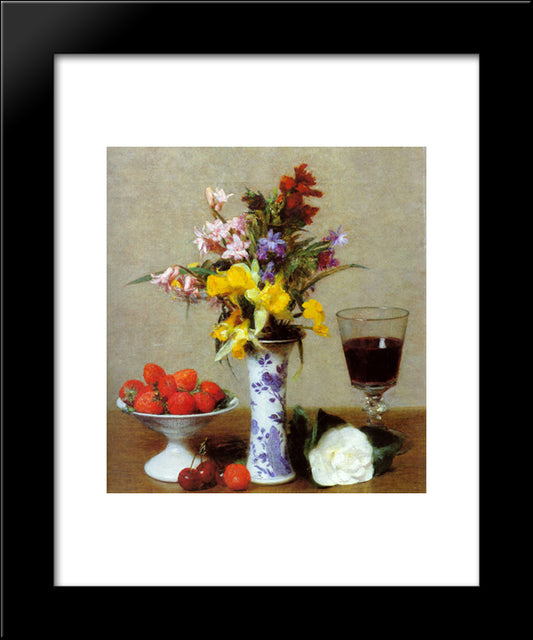 Still Life 20x24 Black Modern Wood Framed Art Print Poster by Fantin Latour, Henri