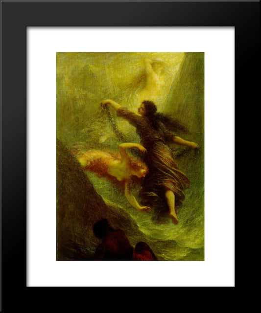 Nymphs 20x24 Black Modern Wood Framed Art Print Poster by Fantin Latour, Henri