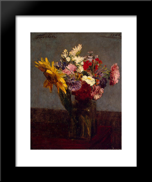 Flowers 20x24 Black Modern Wood Framed Art Print Poster by Fantin Latour, Henri