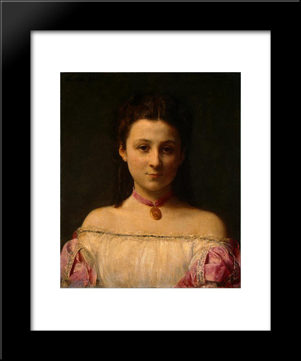 Mademoiselle De Fitz-James 20x24 Black Modern Wood Framed Art Print Poster by Fantin Latour, Henri