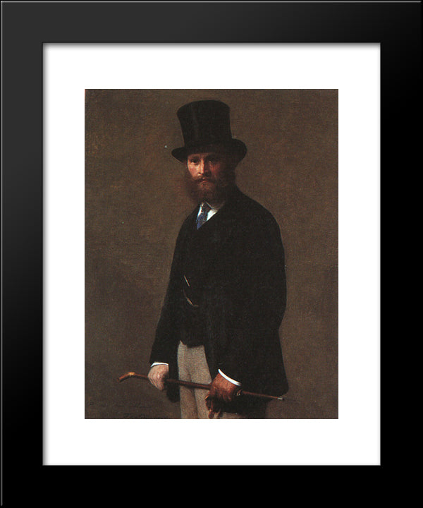 Portrait Of Edouard Manet 20x24 Black Modern Wood Framed Art Print Poster by Fantin Latour, Henri