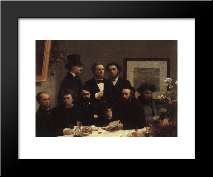 The Corner Of The Table 20x24 Black Modern Wood Framed Art Print Poster by Fantin Latour, Henri