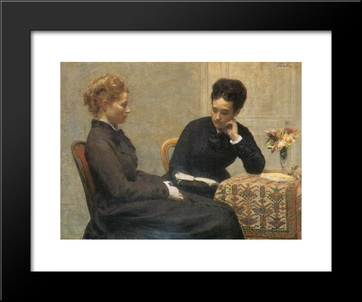 La Lecture 20x24 Black Modern Wood Framed Art Print Poster by Fantin Latour, Henri