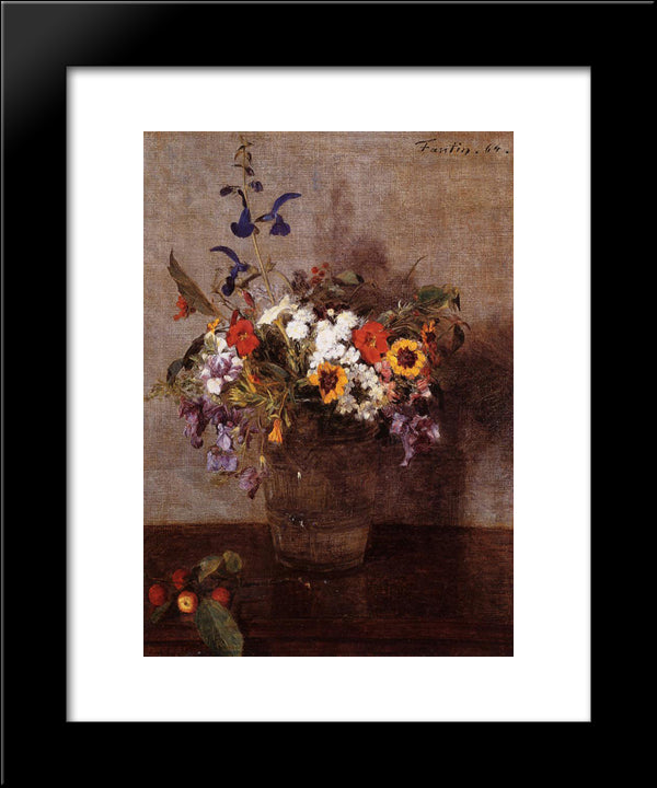 Diverse Flowers 20x24 Black Modern Wood Framed Art Print Poster by Fantin Latour, Henri