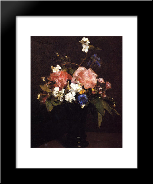 Flowers 20x24 Black Modern Wood Framed Art Print Poster by Fantin Latour, Henri