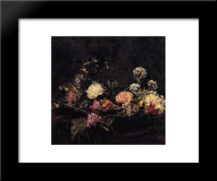 Flowers 20x24 Black Modern Wood Framed Art Print Poster by Fantin Latour, Henri