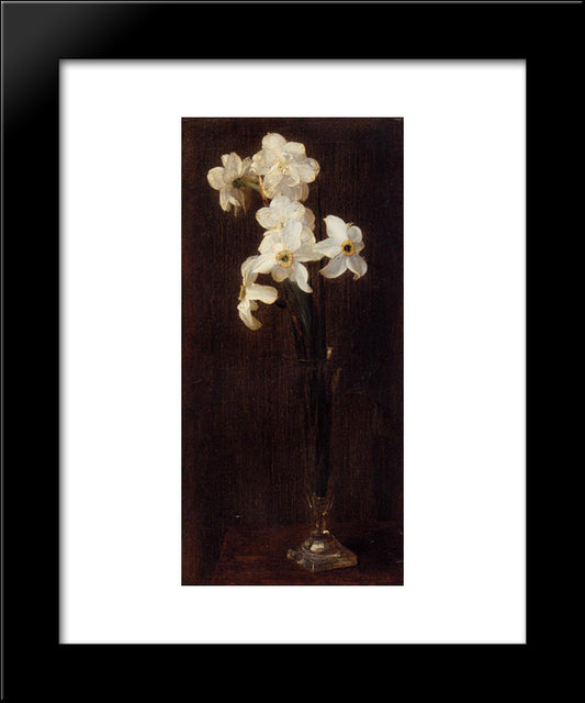 Flowers 20x24 Black Modern Wood Framed Art Print Poster by Fantin Latour, Henri