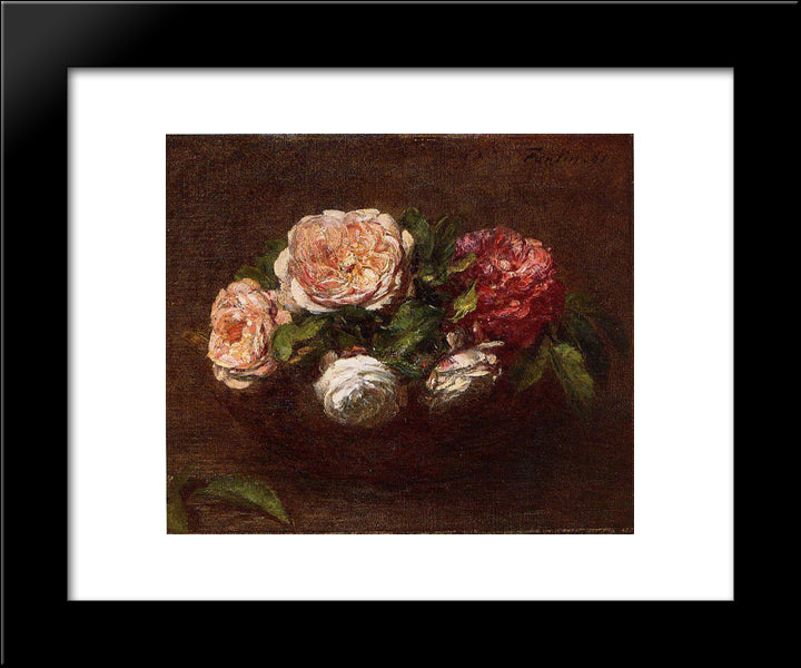 Jonquils And Nasturtiums 20x24 Black Modern Wood Framed Art Print Poster by Fantin Latour, Henri