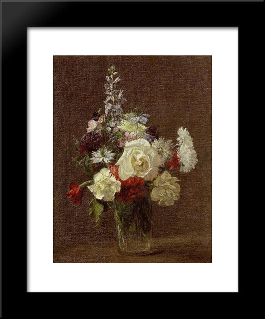 Mixed Flowers 20x24 Black Modern Wood Framed Art Print Poster by Fantin Latour, Henri