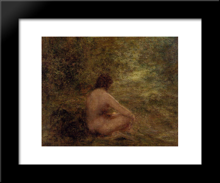 The Bather 20x24 Black Modern Wood Framed Art Print Poster by Fantin Latour, Henri