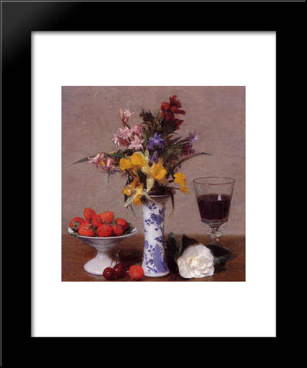 The Bethrothal Still Life 20x24 Black Modern Wood Framed Art Print Poster by Fantin Latour, Henri