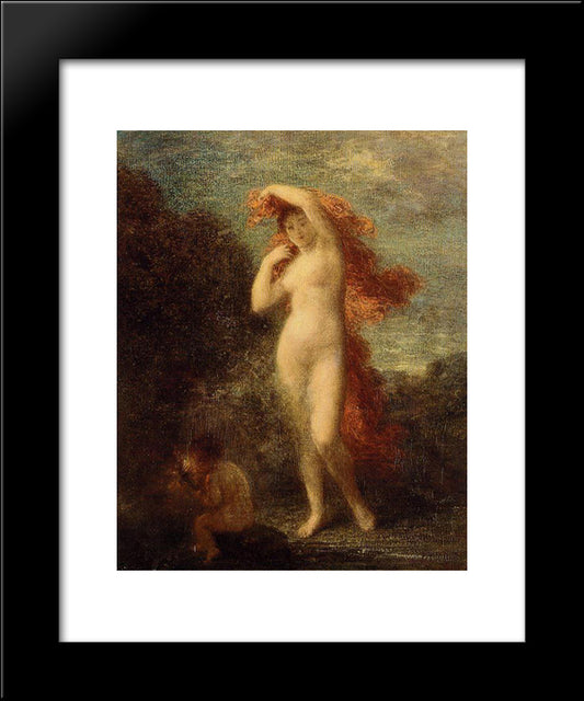 Venus And Cupid 20x24 Black Modern Wood Framed Art Print Poster by Fantin Latour, Henri