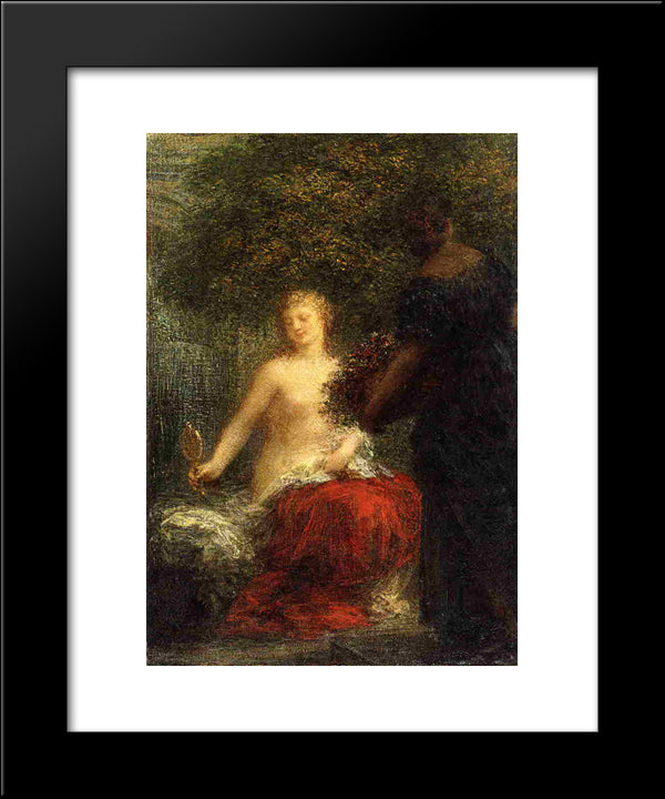 Woman At Her Toillette 20x24 Black Modern Wood Framed Art Print Poster by Fantin Latour, Henri