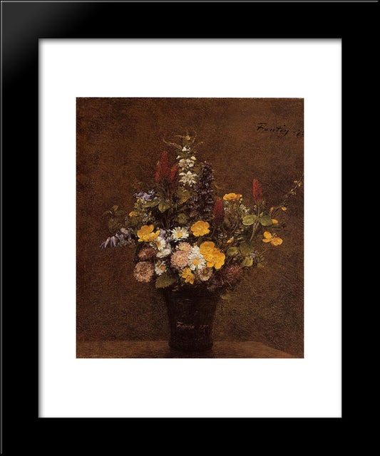 Wildflowers 20x24 Black Modern Wood Framed Art Print Poster by Fantin Latour, Henri