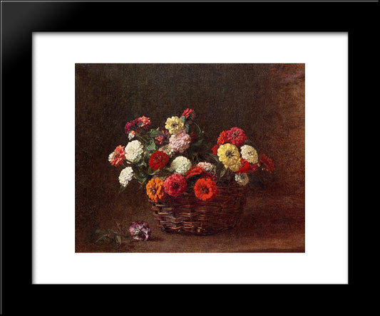 Zinnias 20x24 Black Modern Wood Framed Art Print Poster by Fantin Latour, Henri