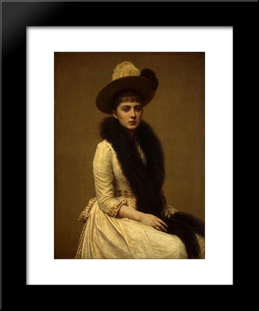 Portrait Of Sonia 20x24 Black Modern Wood Framed Art Print Poster by Fantin Latour, Henri