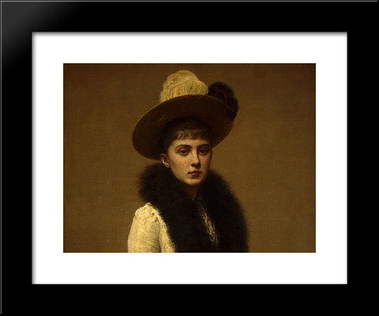 Portrait Of Sonia [Detail: 1] 20x24 Black Modern Wood Framed Art Print Poster by Fantin Latour, Henri