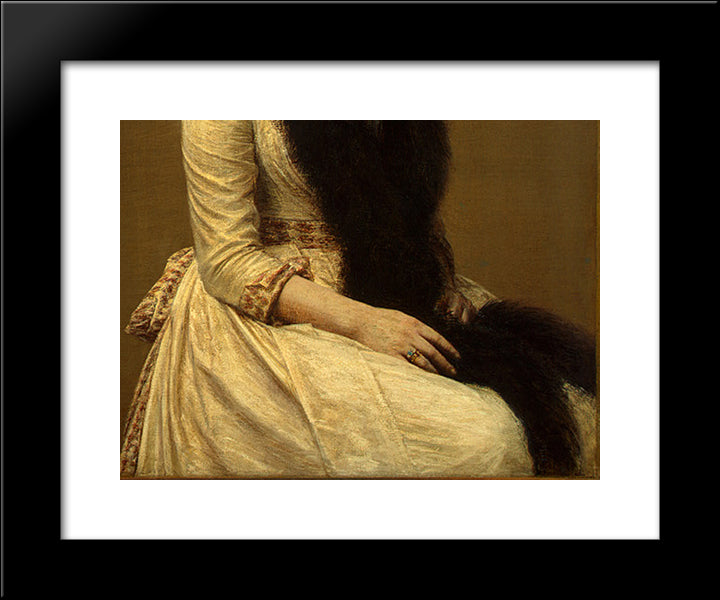 Portrait Of Sonia [Detail: 2] 20x24 Black Modern Wood Framed Art Print Poster by Fantin Latour, Henri