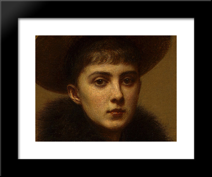 Portrait Of Sonia [Detail: 3] 20x24 Black Modern Wood Framed Art Print Poster by Fantin Latour, Henri