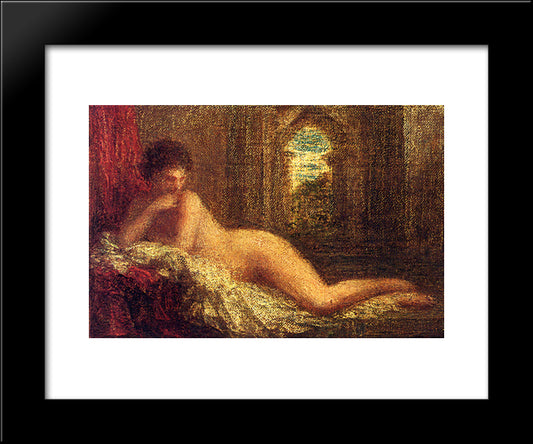 Petite Orientale Couchee' 20x24 Black Modern Wood Framed Art Print Poster by Fantin Latour, Henri