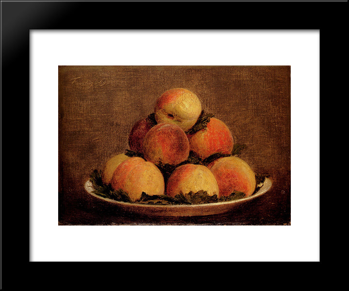 Peaches 20x24 Black Modern Wood Framed Art Print Poster by Fantin Latour, Henri