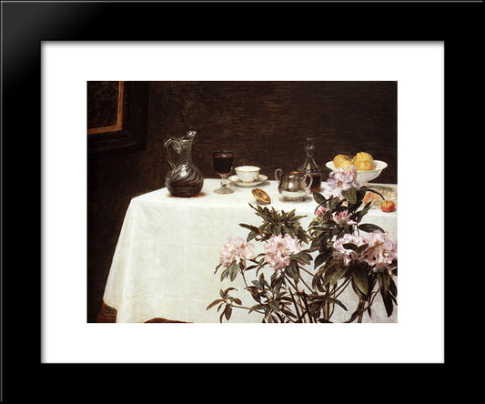 Still Life: Corner Of A Table 20x24 Black Modern Wood Framed Art Print Poster by Fantin Latour, Henri