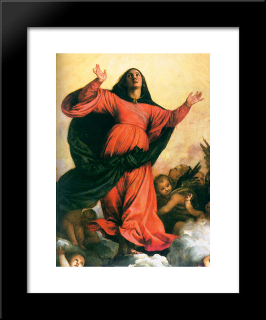 The Assumption Of The Virgin [Detail: 2] 20x24 Black Modern Wood Framed Art Print Poster by Titian