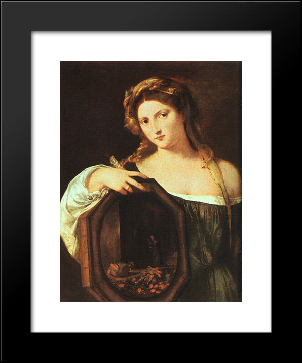 Profane Love (Vanity) 20x24 Black Modern Wood Framed Art Print Poster by Titian