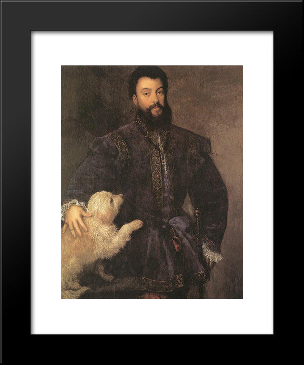 Federigo Gonzaga, Duke Of Mantua 20x24 Black Modern Wood Framed Art Print Poster by Titian