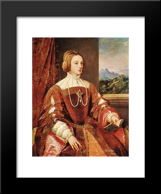 Empress Isabel Of Portugal 20x24 Black Modern Wood Framed Art Print Poster by Titian