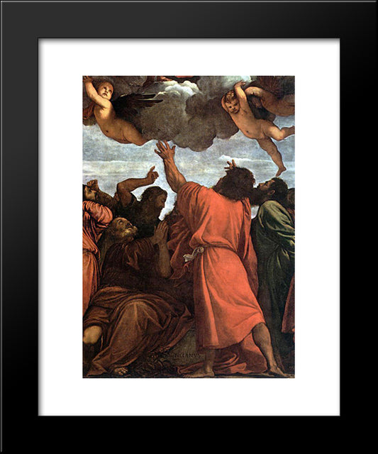 Ssumption Of The Virgin [Detail: 3] 20x24 Black Modern Wood Framed Art Print Poster by Titian