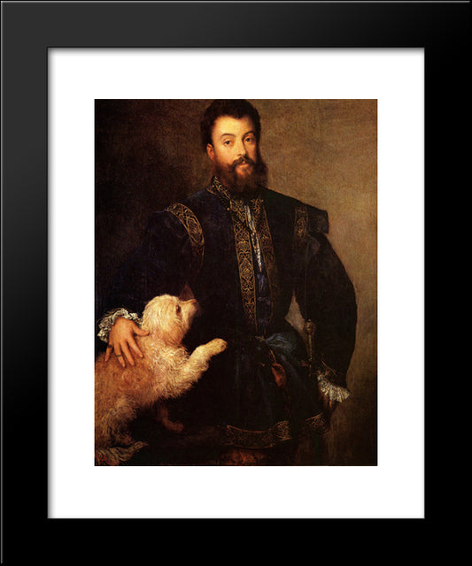 Federigo Ii, Gonzaga 20x24 Black Modern Wood Framed Art Print Poster by Titian