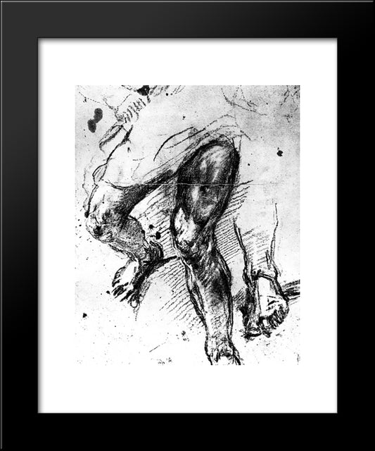 Study Of Legs 20x24 Black Modern Wood Framed Art Print Poster by Titian