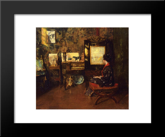 Alice In The Shinnecock Studio 20x24 Black Modern Wood Framed Art Print Poster by Chase, William Merritt