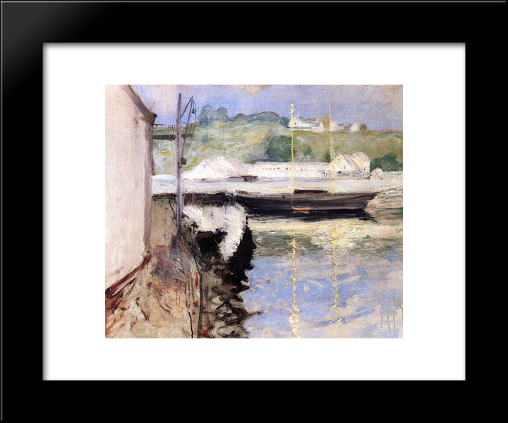 Sheds And Schooner, Gloucester 20x24 Black Modern Wood Framed Art Print Poster by Chase, William Merritt