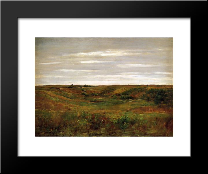 Landscape: A Shinnecock Vale 20x24 Black Modern Wood Framed Art Print Poster by Chase, William Merritt