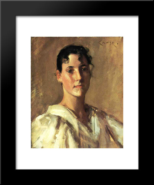 Portrait Of A Young Woman 20x24 Black Modern Wood Framed Art Print Poster by Chase, William Merritt