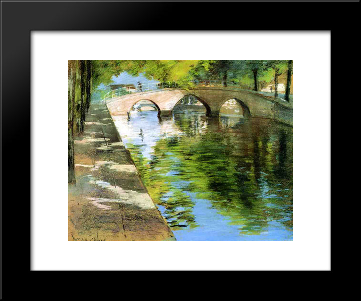 Reflections 20x24 Black Modern Wood Framed Art Print Poster by Chase, William Merritt